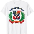 thumbnail image 1 of t-shirt Dominican Republic flag National Emblem Republica Dominicana T-ShirtMen and women can wear white T-shirts, gifts. Age: M,，L，XL，2XL,3XL, 4XL, 1 of 4