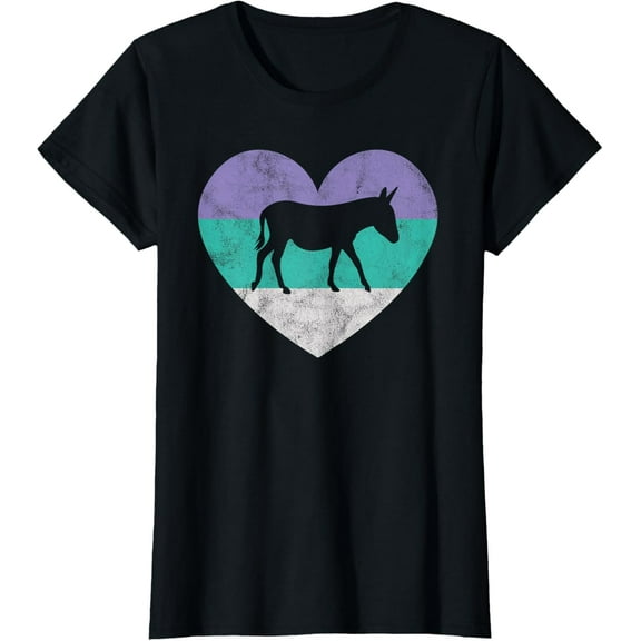 t-shirt Donkey Gift For Women & Girls Retro Cute T-Shirt mens,black,women,funny,journey,Crew Neck, Short Sleeve,custom clothing patterns.gift