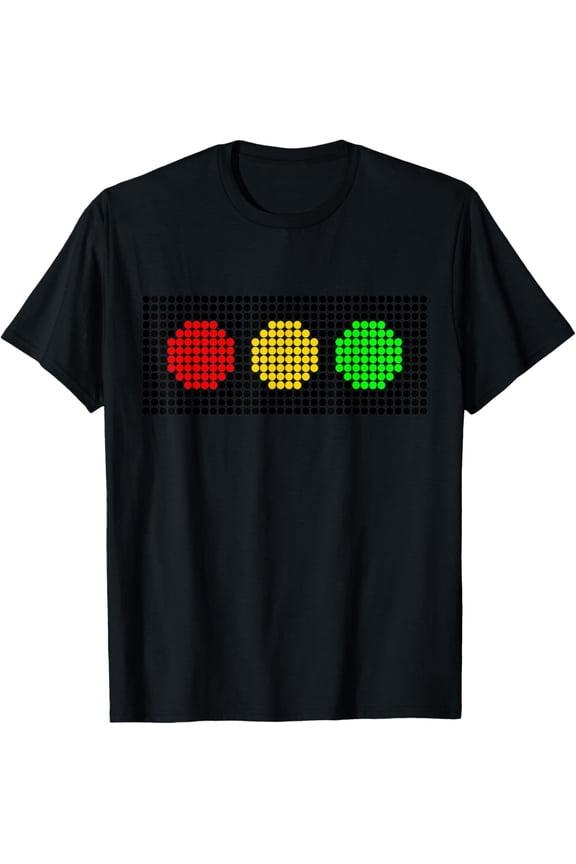 Dot Stoplight Horizontal Traffic Signal Stop-Caution-Go T-Shirt