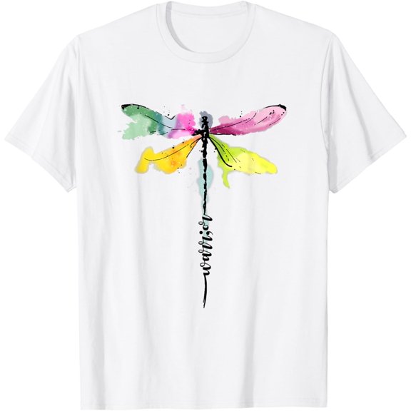 t-shirt Dragonfly Warrior Semicolon Suicide Prevention Awareness T-ShirtMen and women can wear white T-shirts, gifts. Age: M,，L，XL，2XL,3XL, 4XL
