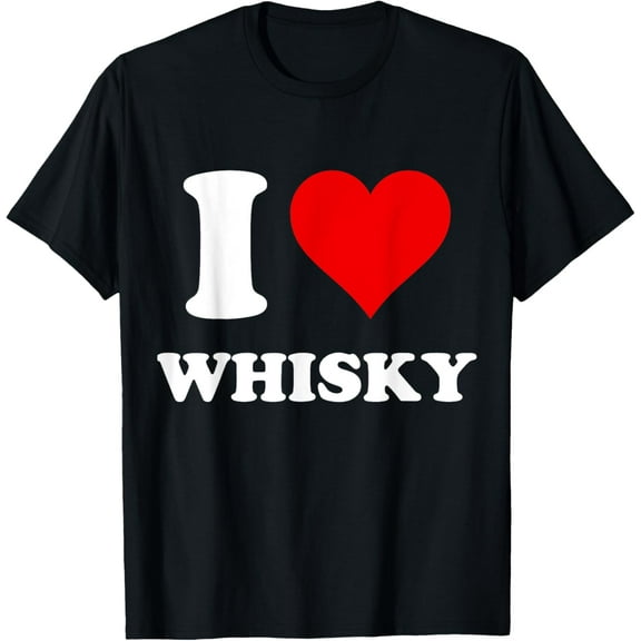 t-shirt Drinking Alcohol I Heart Whisky I Love Whisky T-Shirt mens,black,women,funny,journey,Crew Neck, Short Sleeve,custom clothing patterns.gift