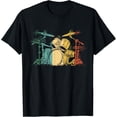 thumbnail image 1 of t-shirt Drummer Retro Vintage Drum Set Drumset Drummers Men Drumming T-Shirt mens t shirt，black，women，funny，misfits，men，journey, 1 of 4