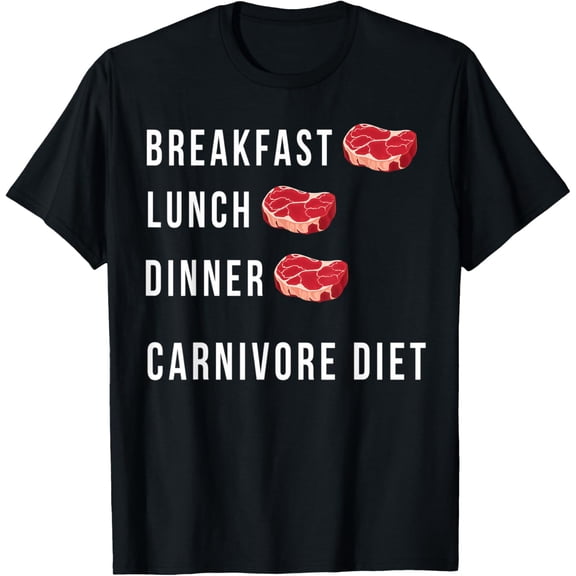 t-shirt Eat Meat All Day Long - Meateater, Keto Diet, Carnivore Diet T-Shirt mens,black,women,funny,journey,Crew Neck, Short Sleeve,custom clothing patterns.gift