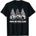 thumbnail image 1 of Ehlers Danlos Syndrome Awareness Month Zebra Ribbon Gnomies T-Shirt mens t shirt，black，women，funny，misfits，men，journey, 1 of 4