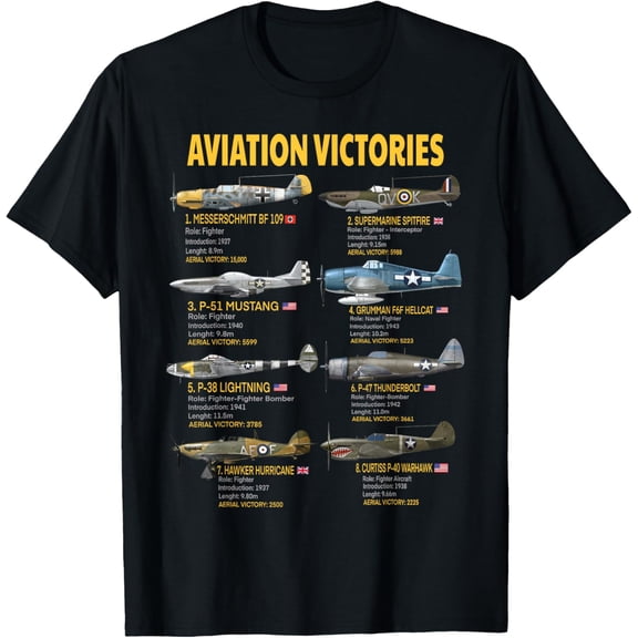 t-shirt Eight WWII Warbirds Most Aerial Victories Messerschmitt T-Shirt mens,black,women,funny,journey,Crew Neck, Short Sleeve,custom clothing patterns.gift