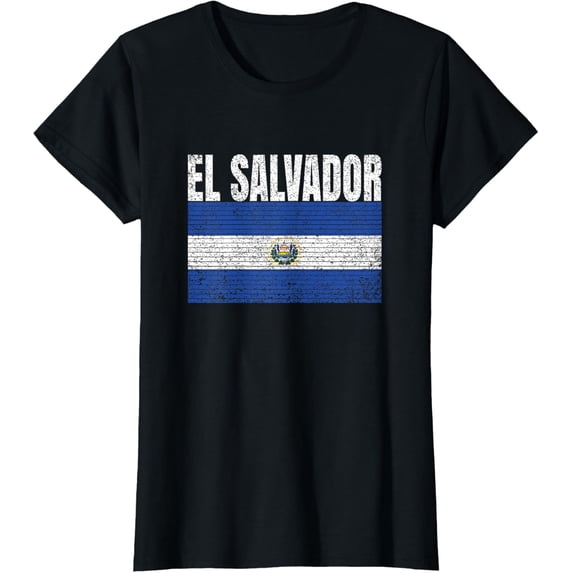 t-shirt El Salvador Country Vintage Salvadorean National Flag Gift T-Shirt mens,black,women,funny,journey,Crew Neck, Short Sleeve,printing