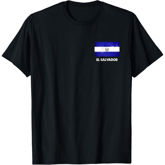 t-shirt El Salvador Flag | Salvadorian T-Shirt mens,black,women,funny,journey,Crew Neck, Short Sleeve,printing