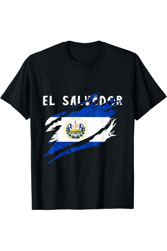 t-shirt El Salvador Heroic Salvadorean Flag Salvadoran Roots T-Shirt mens,black,women,funny,journey,Crew Neck, Short Sleeve,printing