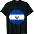 thumbnail image 1 of t-shirt El Salvador Salvadorean Flag Salvadorian Salvadorena T-Shirt mens，black，women，funny，journey，Crew Neck, Short Sleeve,custom clothing patterns.gift, 1 of 4