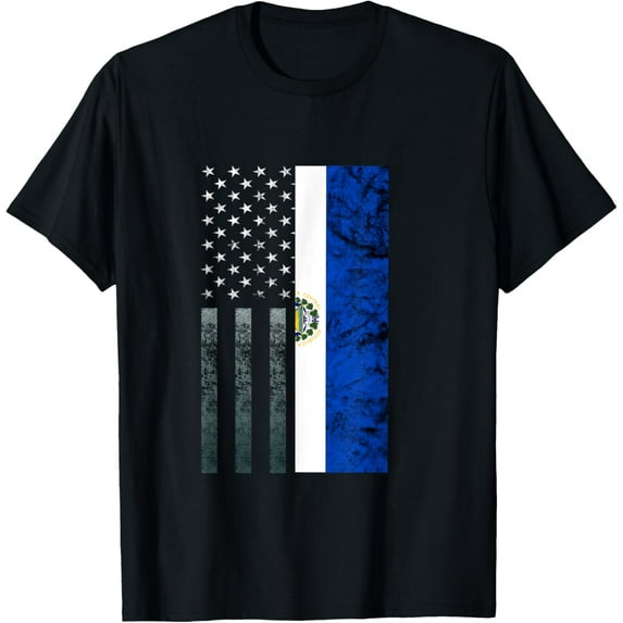 t-shirt El Salvador USA Salvadorian Pride Flag San Salvadorean T-Shirt.