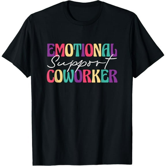 t-shirt Emotional Support Coworker T-Shirt mens，black，women，funny，journey，Crew Neck, Short Sleeve,custom clothing patterns.gift