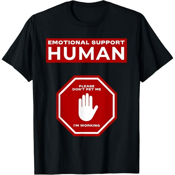Emotional Support Human Working Funny Halloween Dont Pet Me T-Shirt