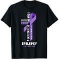 thumbnail image 1 of t-shirt Epilepsy Warrior God Jesus Christ Epilepsy Awareness T-Shirt mens，black，women，funny，journey，Crew Neck, Short Sleeve,printing, 1 of 4