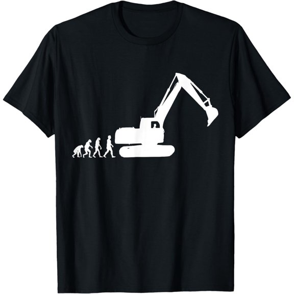 t-shirt Excavator Operator Evolution Digger T-Shirt mens，black，women，funny，journey，Crew Neck, Short Sleeve,printing