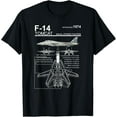 thumbnail image 1 of t-shirt F-14 Tomcat Navy Fighter Jet Diagram Graphic T-Shirt mens，black，women，funny，journey，Crew Neck, Short Sleeve,custom clothing patterns.gift, 1 of 4