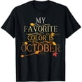 thumbnail image 1 of t-shirt Fall Leaves Foliage Oct My Favorite Color Is October T-Shirt mens，black，women，funny，journey，Crew Neck, Short Sleeve,custom clothing patterns.gift, 1 of 4