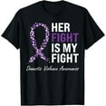 thumbnail image 1 of Family Domestic Violence Awareness Purple Ribbon T-Shirt, 1 of 4