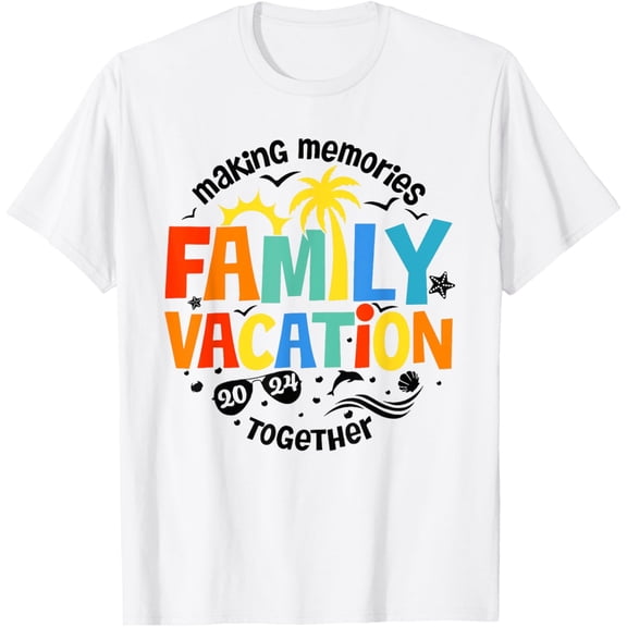 t-shirt Family Vacation 2024 Family Matching Summer Vacation T-Shirt mens, woman, white，funny，journey，Crew Neck, Short Sleeve,custom clothing patterns.gift