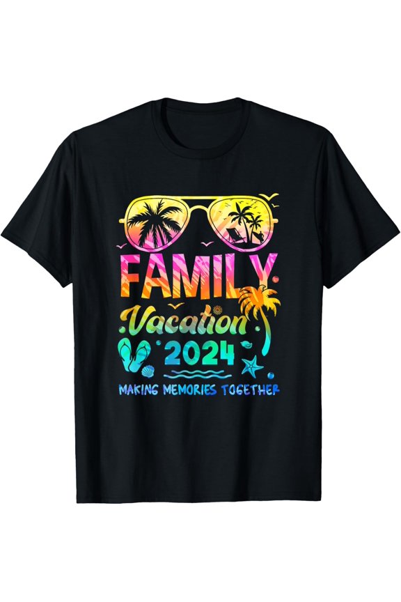 t-shirt Family Vacation 2024 Summer Together Matching Group T-Shirt mens,black,women,funny,journey,Crew Neck, Short Sleeve,custom clothing patterns.gift
