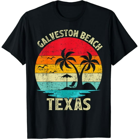 t-shirt Family Vacation Vintage Retro Texas Galveston Beach T-Shirt mens t shirt，black，women，funny，misfits，men，journey