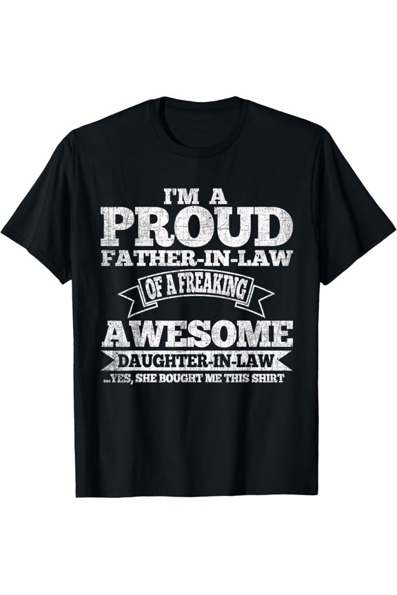 t-shirt Father in Law Fathers Day from Daughter in Law T-Shirt mens，black，women，funny，men，journey，Crew Neck, Short Sleeve,printing