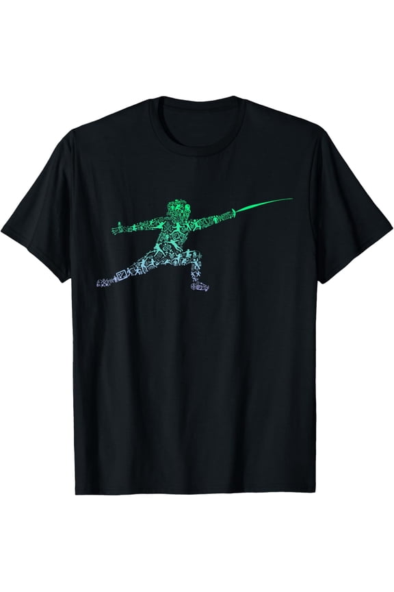 t-shirt Fencing Stance Tshirt for Fencer Swordfighting Boys Fencing T-Shirt.