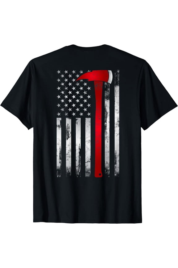t-shirt Fireman Thin Red Line American Flag Axe gift for Firefighter T-Shirt mens t shirt,black,women,funny,misfits,men,journey