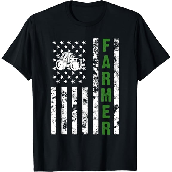 t-shirt Flag with Tractor - Patriotic Farmer & Farming Gift T-Shirt.