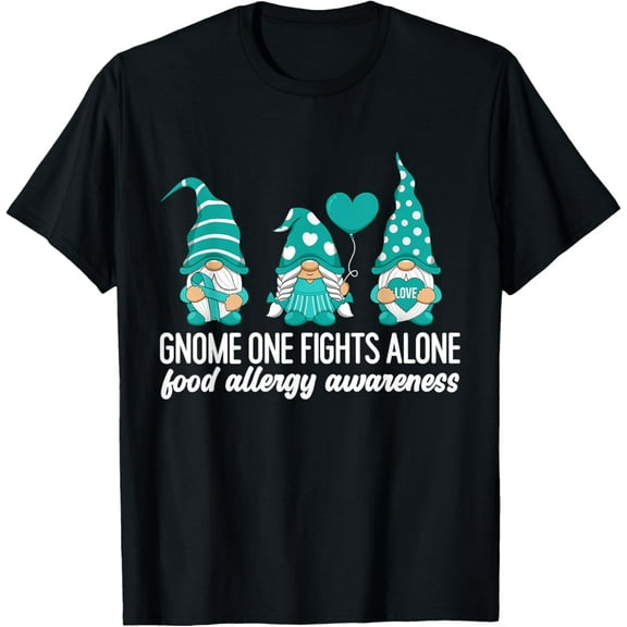 t-shirt Food Allergy Awareness Month I Wear Teal Ribbon Support T-Shirt mens，black，women，funny，journey，Crew Neck, Short Sleeve,custom clothing patterns.gift