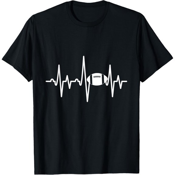t-shirt Football Heartbeat EKG US American Football Game Day T-Shirt.