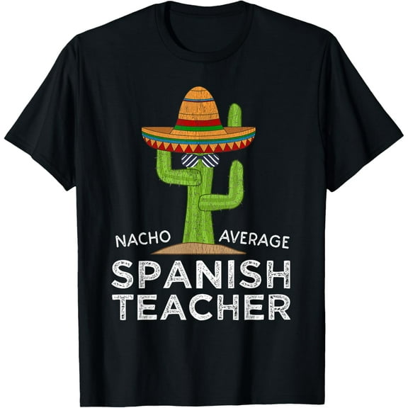 t-shirt Fun Cute Funny Spanish Teacher T-Shirt mens，black，women，funny，journey，Crew Neck, Short Sleeve,custom clothing patterns.gift