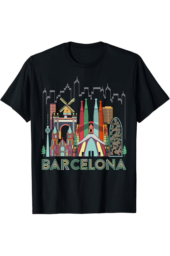 t-shirt Fun Travel Spain Barcelona Vacation Gift Design Idea T-Shirt mens t shirt,black,women,funny,misfits,men,journey