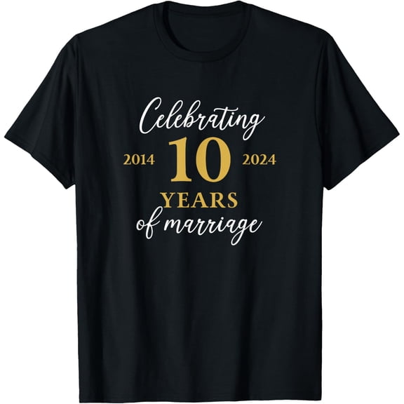 t-shirt Funny 10 Years of Marriage 2014 10th Wedding Anniversary T-Shirt mens，black，women，funny，journey，Crew Neck, Short Sleeve,printing