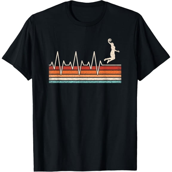 t-shirt Funny Basketball Heartbeat Retro Basketball Player T-Shirt.