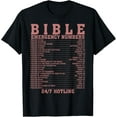 thumbnail image 1 of t-shirt Funny Bible Emergency Numbers Gift Men Women Cool Christian T-Shirt., 1 of 4