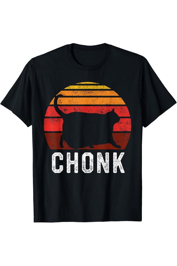 t-shirt Funny Fat Cats Meme, Chonk Cat T-Shirt mens,black,women,funny,men,journey,Crew Neck, Short Sleeve,printing