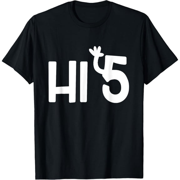 t-shirt Funny, Hi 5 (High Five) Pun T-shirt. Sarcastic Joke Tee.