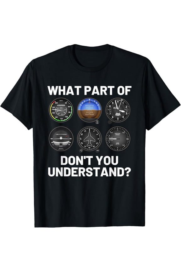 t-shirt Funny Pilot Art Aviation Six Pack Instruments Flying Plane T-Shirt.