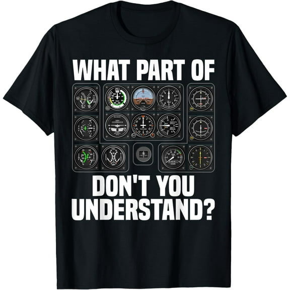 t-shirt Funny Pilot Art Men Women Aviation Airline Pilot Instruments T-Shirt.