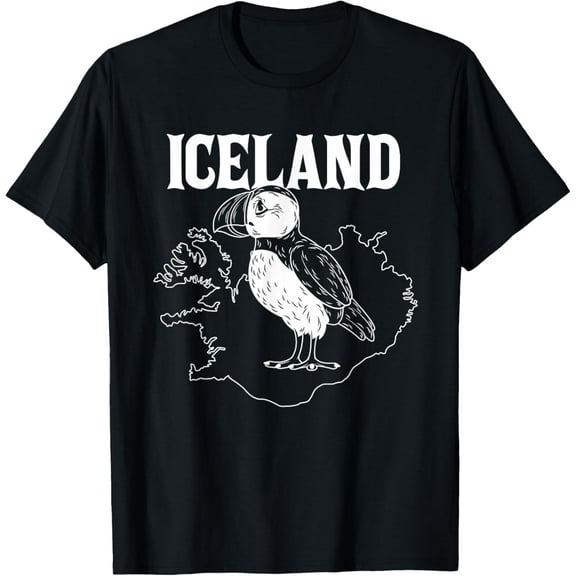 t-shirt Funny Puffin Bird Iceland Map Puffins Seabirds Lovers Outfit T-Shirt.
