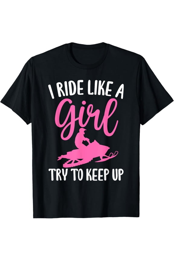 t-shirt Funny Snowmobile Art For Women Girls Snowmobiling Snowmobile T-Shirt mens,black,women,funny,journey,Crew Neck, Short Sleeve,printing