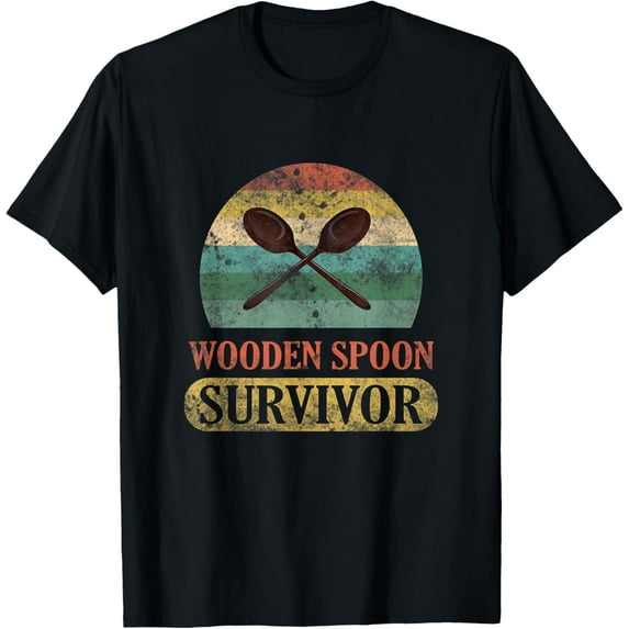 t-shirt Funny Wooden Spoon Survivor Vintage Retro Humor T-Shirt mens,black,women,funny,men,journey,Crew Neck, Short Sleeve,printing
