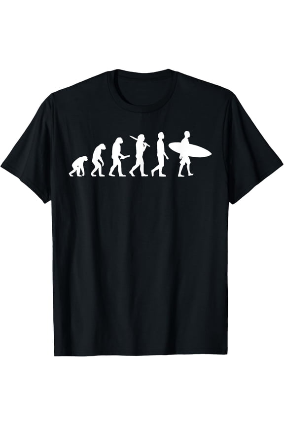 t-shirt Funny surfing evolution t-shirt gift for surfers mens t shirt,black,women,funny,misfits,men,journey