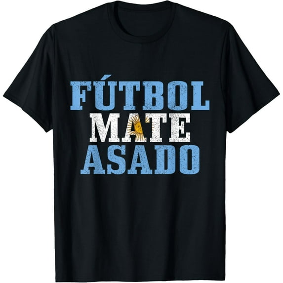 t-shirt Futbol Mate Asado Argentina Argentinian Flag Pride Vintage T-Shirt mens t shirt，black，women，funny，misfits，men，journey