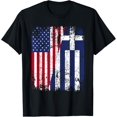 thumbnail image 1 of t-shirt GREEK American Flag | Men Women Kids | GREECE T-Shirt, 1 of 4