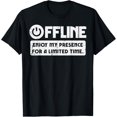 thumbnail image 1 of t-shirt Gamer Offline Enjoy My Presence Time Men Boys Kids T-Shirt mens，black，women，funny，men，journey，Crew Neck, Short Sleeve,printing, 1 of 4