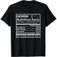 thumbnail image 1 of t-shirt Gemini Nutrition Facts Zodiac Sign T-Shirt mens，black，women，funny，journey，Crew Neck, Short Sleeve,custom clothing patterns.gift, 1 of 4