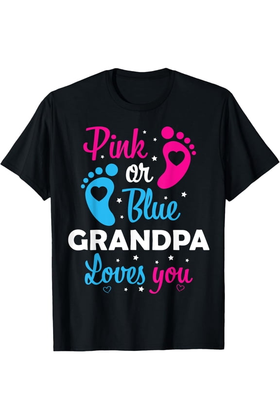 t-shirt Gender Reveal Grandpa Grandfather Family T-Shirt mens，black，women，funny，journey，Crew Neck, Short Sleeve,custom clothing patterns.gift