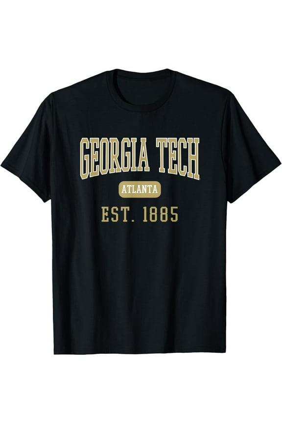 t-shirt Georgia Tech Yellow Jackets Est. Date T-Shirt mens，black，women，funny，journey，Crew Neck, Short Sleeve,custom clothing patterns.gift