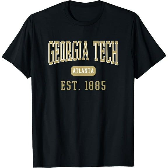 t-shirt Georgia Tech Yellow Jackets Est. Date T-Shirt mens,black,women,funny,journey,Crew Neck, Short Sleeve,custom clothing patterns.gift